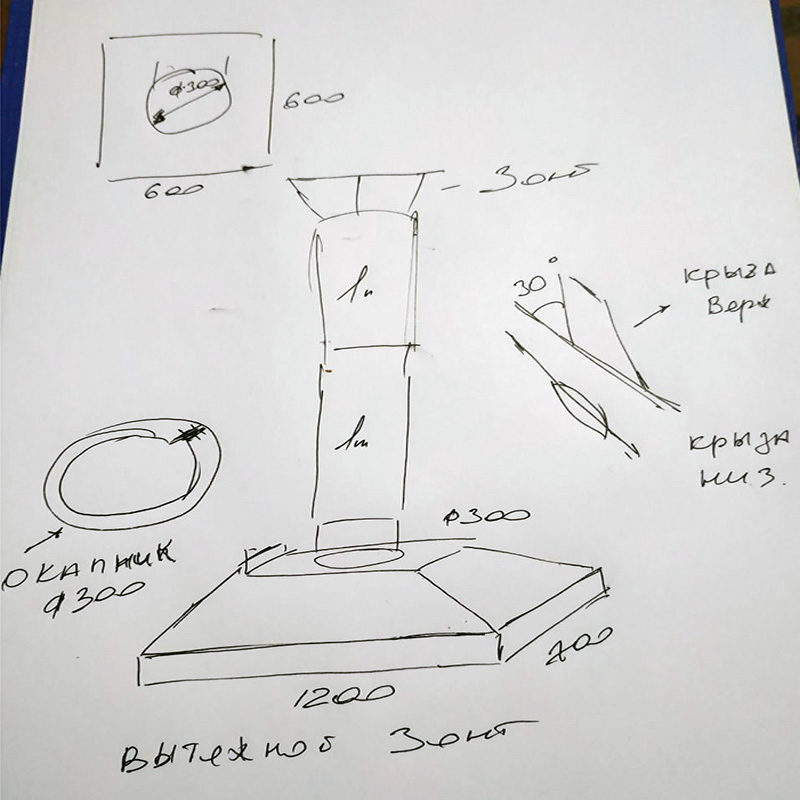 Чертёж дымохода для барбекю
