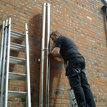 Монтаж дымохода из нержавейки