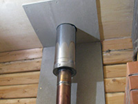 Проход через перекрытие в бане